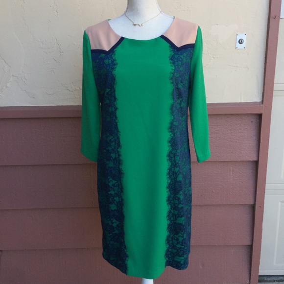 Anthropologie Block Color with Lace Shift - Picture 1 of 4